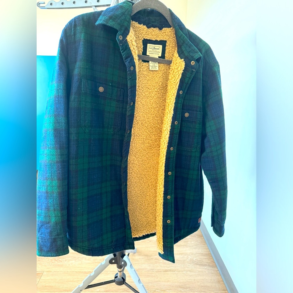 L.L. bean sherpa flannel jacket.